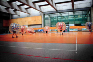 Bubble football match at Com Com Zone in Kraków