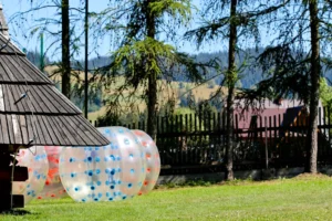 A tumble in an inflatable ball – bubble football