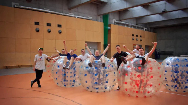 Bumper Ball match in a sports hall in Kraków
